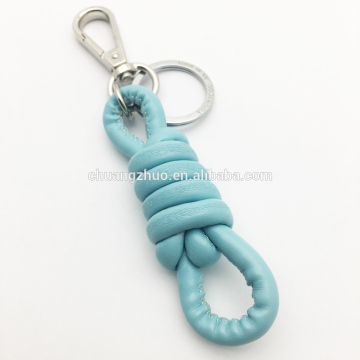 Hot selling fashion new design of leather rope knot keyring