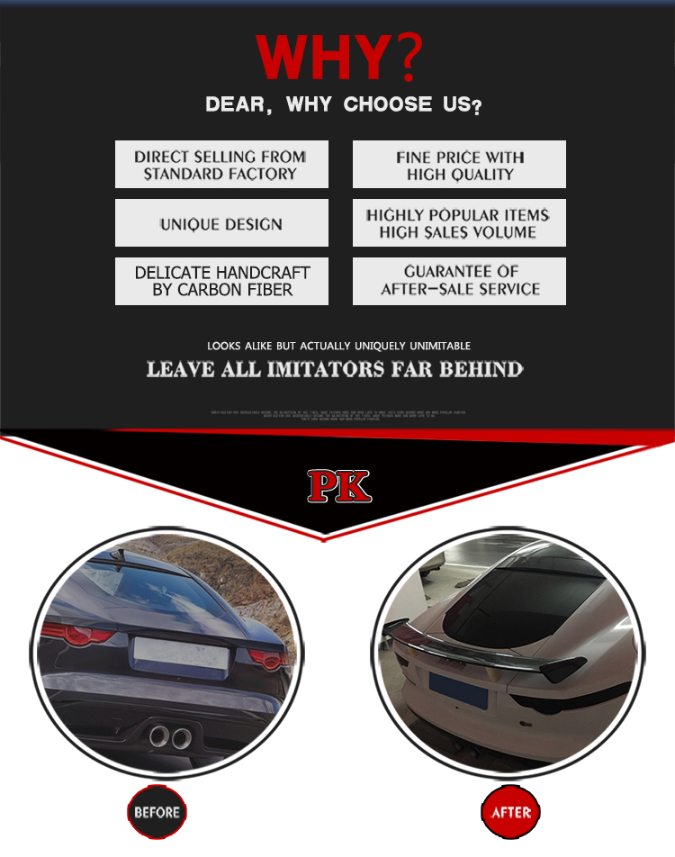 Carbon Fiber F-TYP Car Rear Spoiler for Jaguar F-TYPE Coupe 2-Door 14-18