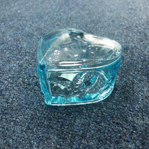 Nuevo tarro de vela de cristal vacío de diseño azul océano presionado a mano