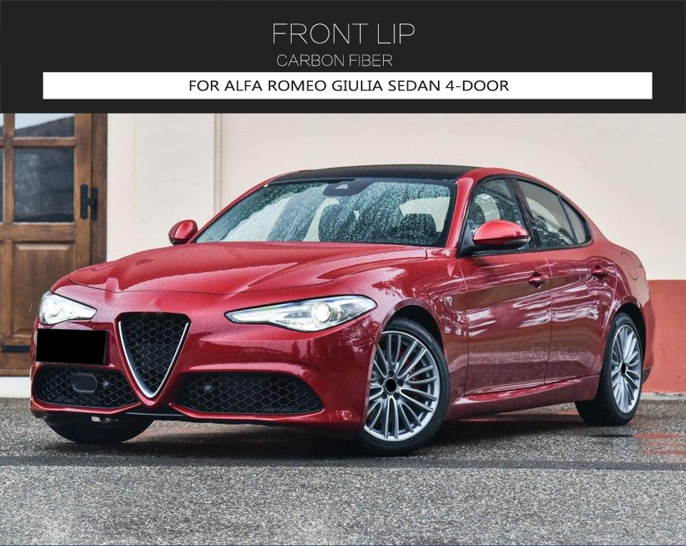 Carbon Fiber Car Front Spoiler for Alfa Romeo Giulia Sport Sedan 4-Door 16-18