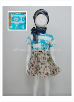 Latest tops designs girls clothing t-shirt with printing allover girl clothing