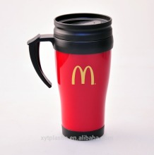 Double wall coffe bottle/coffe mug promotional plastic bottle coffe cup