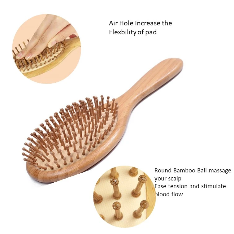 Wholesale Bamboo Paddle Hair Styling Brushes