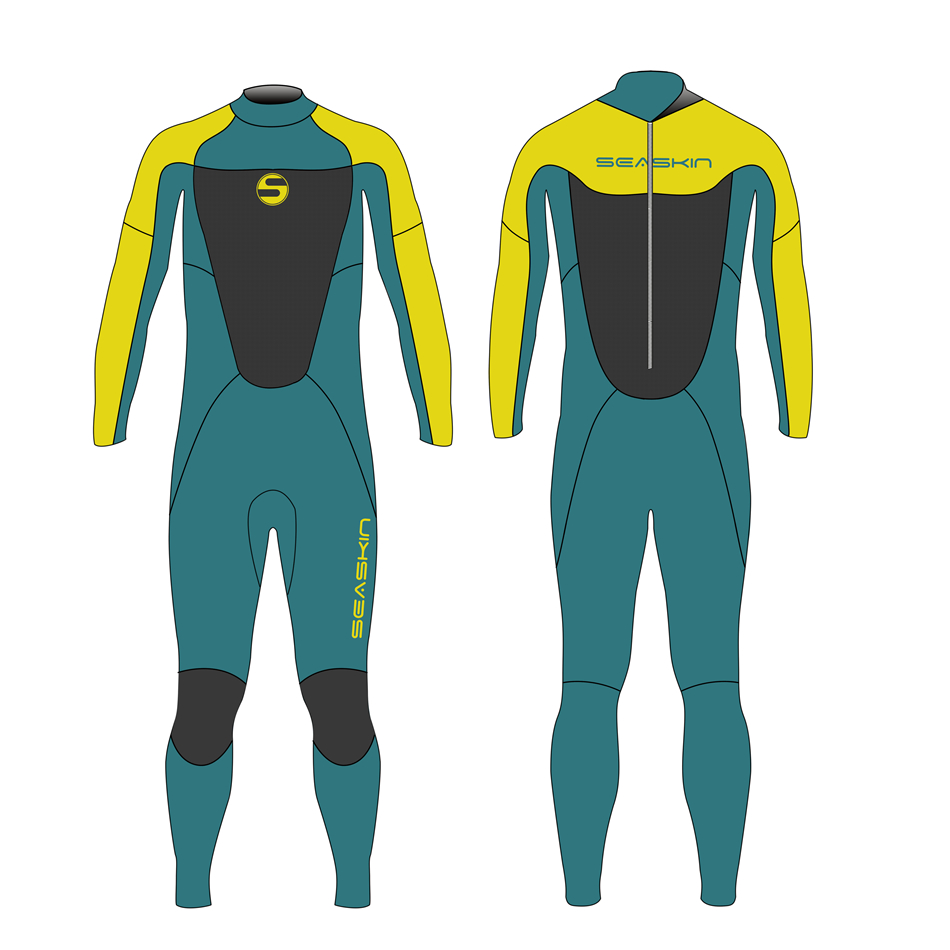 Seaskin 4mm Neopren Geri Zip Cr Dalış Wetsuits