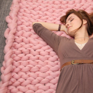 Chunky Knit Blanket Super chunky blanket Bulky blanket