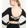 ny yoga crop top langermet skjorte