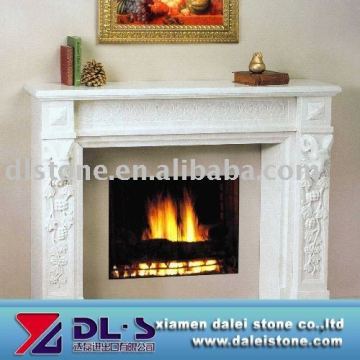 marble carved fireplace mantel