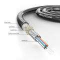5.8mm 6F armoured fiber optic cable with braid