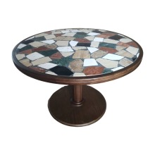 Special Customized Terrazzo Stone and Solid Wood Restaurant Dining Table