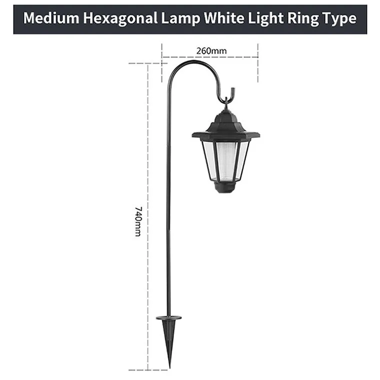 Elegant Vintage Hexagon Solar Lantern Lights for Outdoor Decor