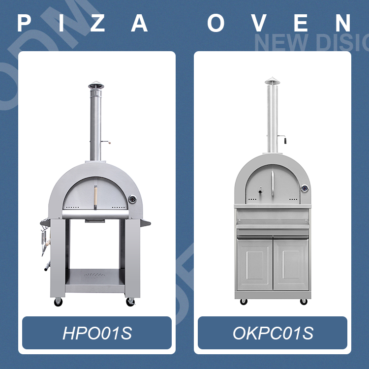 Hyxion gas and wood fired stainless steel pizza oven for outdoor