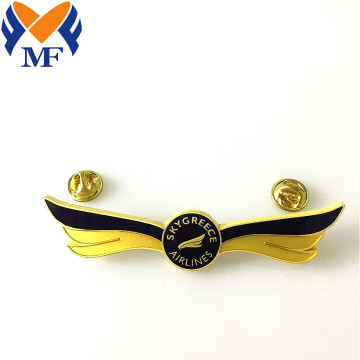 Metal Custom Wings Shape Airline Pin Badge