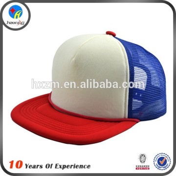 Hot sale snapback flat bill trucker mesh cap