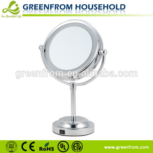 6 Inch Double Sides LED Lighted Decorative makeup double sided round mirror