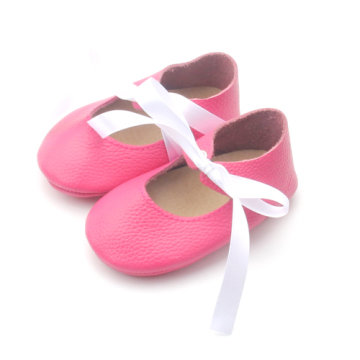 Genuine Leather Baby Girl Shoes Ribbon Baby Ballet Shoes