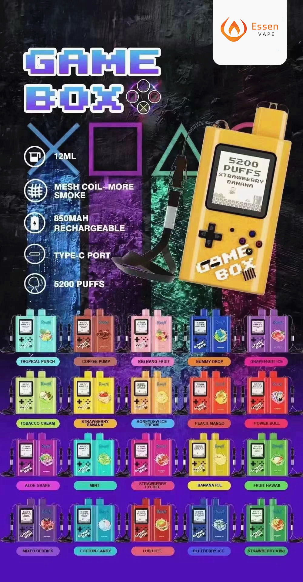 Randm Game Box 5200 Puffs Disposable Vape New Style Randm Game Box 5200 Puffs Disposable Vape New Style