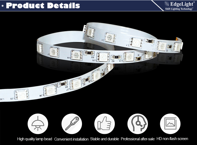 Edgemax High Brightness 12V SMD 2835 3014 5050 RGB Flexible Addressable Led Light Strip