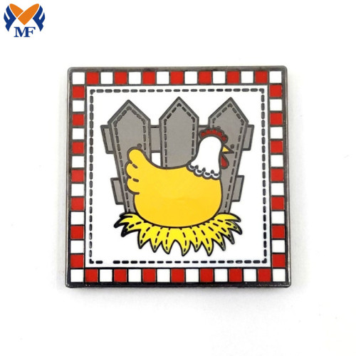 Metal Customized Silver Block Hard Enamel Pin