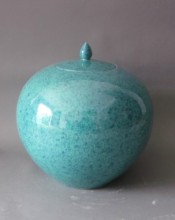 blue colored glaze porcelain jar