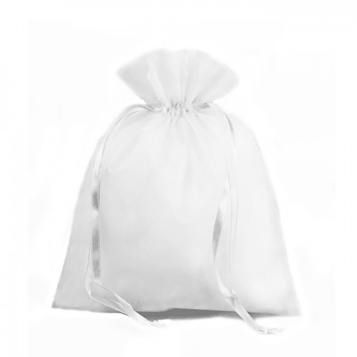 white organza pouch