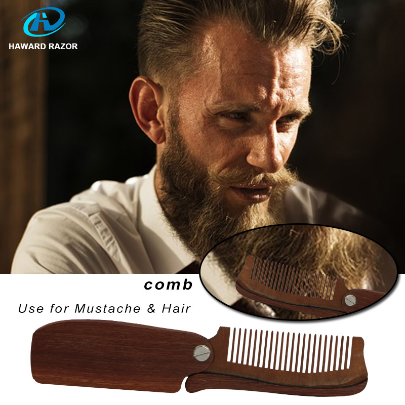 Custom logo Mustache Shaping Comb  L-typed Beard Shaped Comb