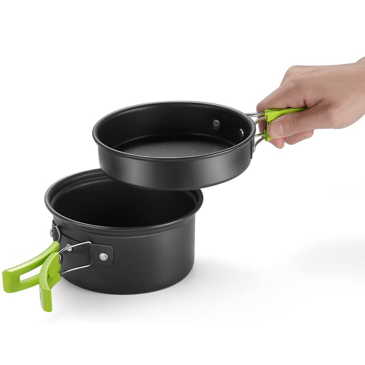 Hiking & Outdoors Camping Cookware Pots Collapsible Cooking Pan-Frying Pan, Small Pot, Large Pot