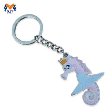 Metal custom logo cute enamel animals keychain