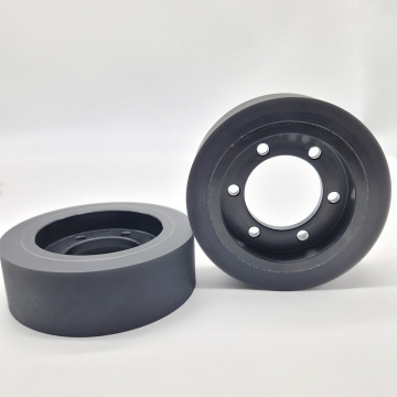 Non Standard black Anodizing drive wheel durable Pu Load Wheel Pu Industrial Casters Wheel