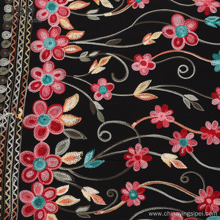 Hot Sale Cheap Woven Floral Embroidery 100%Rayon Fabric