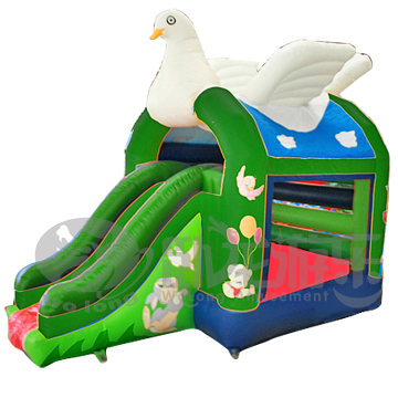 Fun park inflatable bouncer with water slide