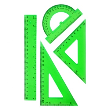 Customized 8 Inch Plastic Math Geometry Tool Ruler Set - 4 Pcs Geometry Plastic Ruler Set