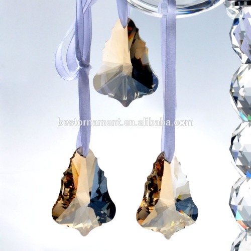 Champagne Crystal Chandelier Rainbow Prisms Hanging Drops Maple Leaf Pendants