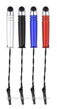 String stylus touch pen with earphone jack plug