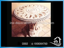 Round stone table and bench