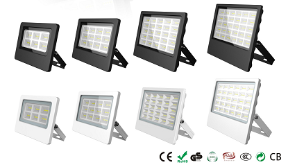 High-brightness floodlights for road lighting