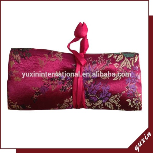 Purple Fashion design jewelry roll silk jewelry bag made in china JR007