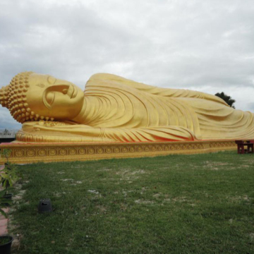 Gold plated small sleeping large buddha statue