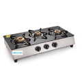 Glen 3 Burners SS Plus Glass Gas Cooktop