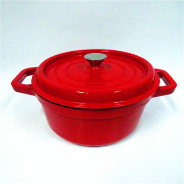 Stylish Red Enameled Cooking Pan