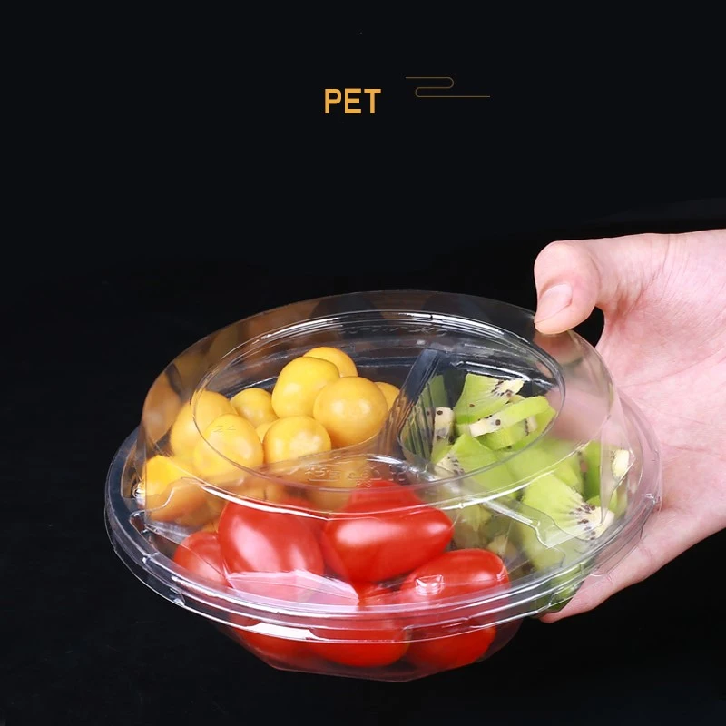 Pet Clear Compartment Take Away Salad Food Container Tray 8