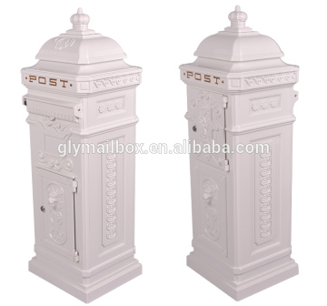 Freestanding Cast Aluminum Garden Crown Mailbox Post Box