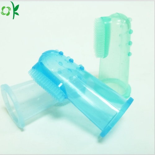 Nouvelle brosse à dents en silicone pour doigts de bébé pendant 5 à 12 mois