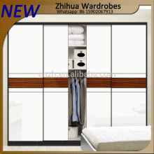 Easy assembled 2 colors combined wardrobe closet sliding door