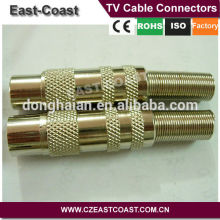 Metal 9.5mm pal tv connector with cable spring