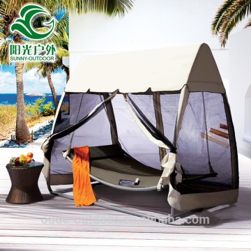 Popular garden swing bed rattan swing bed hammock swing bed with canopy