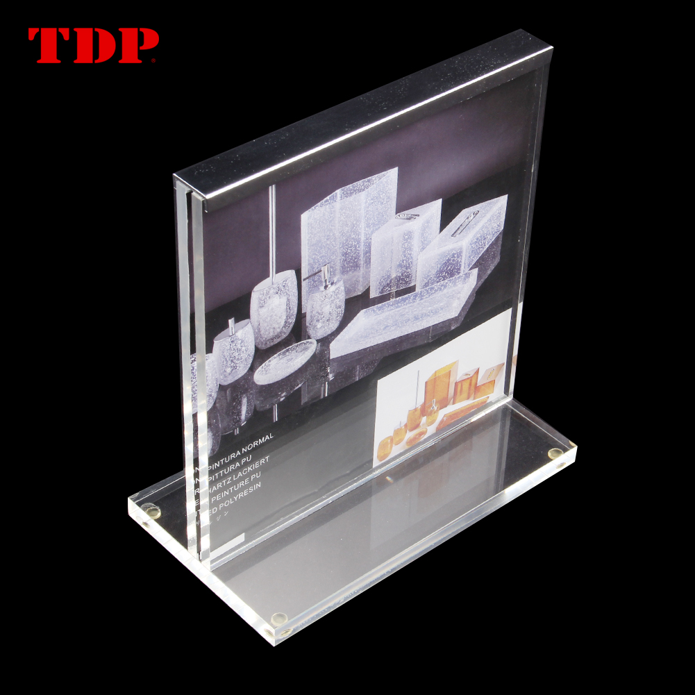 Factory Wholesale Customize New Design Fancy Clear Acrylic Table Tent Card Holder, High Quality Acrylic Desktop Menu Holder