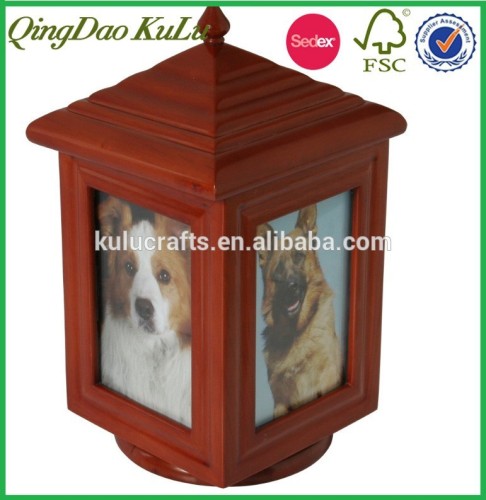 western style cheap solid wood carved wooden pet funeral urn for sale
