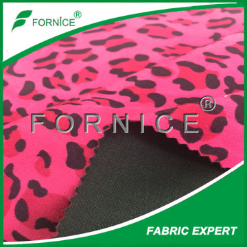 manufacture China high quality leopard printing suede bonded knitted fabric