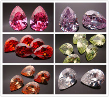 pear shaped 8*12mm colored cubic zirconia