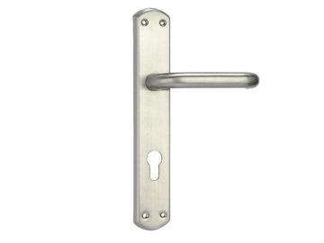 Door handle with long plate door pull